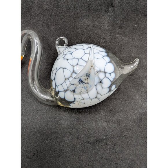 Vintage Ornament Swan Hand Blown Glass Hanging Christmas tree 4" - Picture 14 of 16